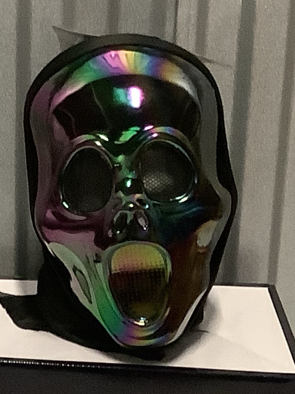 Iridescent oil slick Rainbow Skull adult Costume Mask